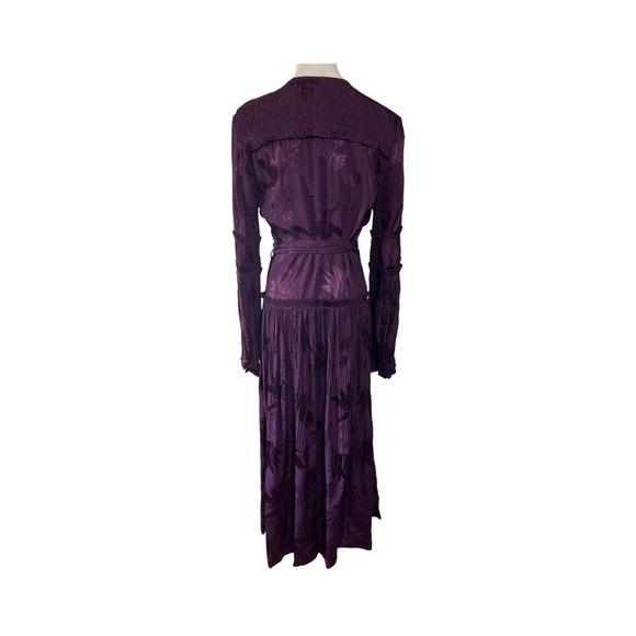NWT Anthropologie Wrap Dress Eggplant Purple Color Women’s Sizes Med And Small - Picture 4 of 11